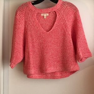 Pink keyhole sweater